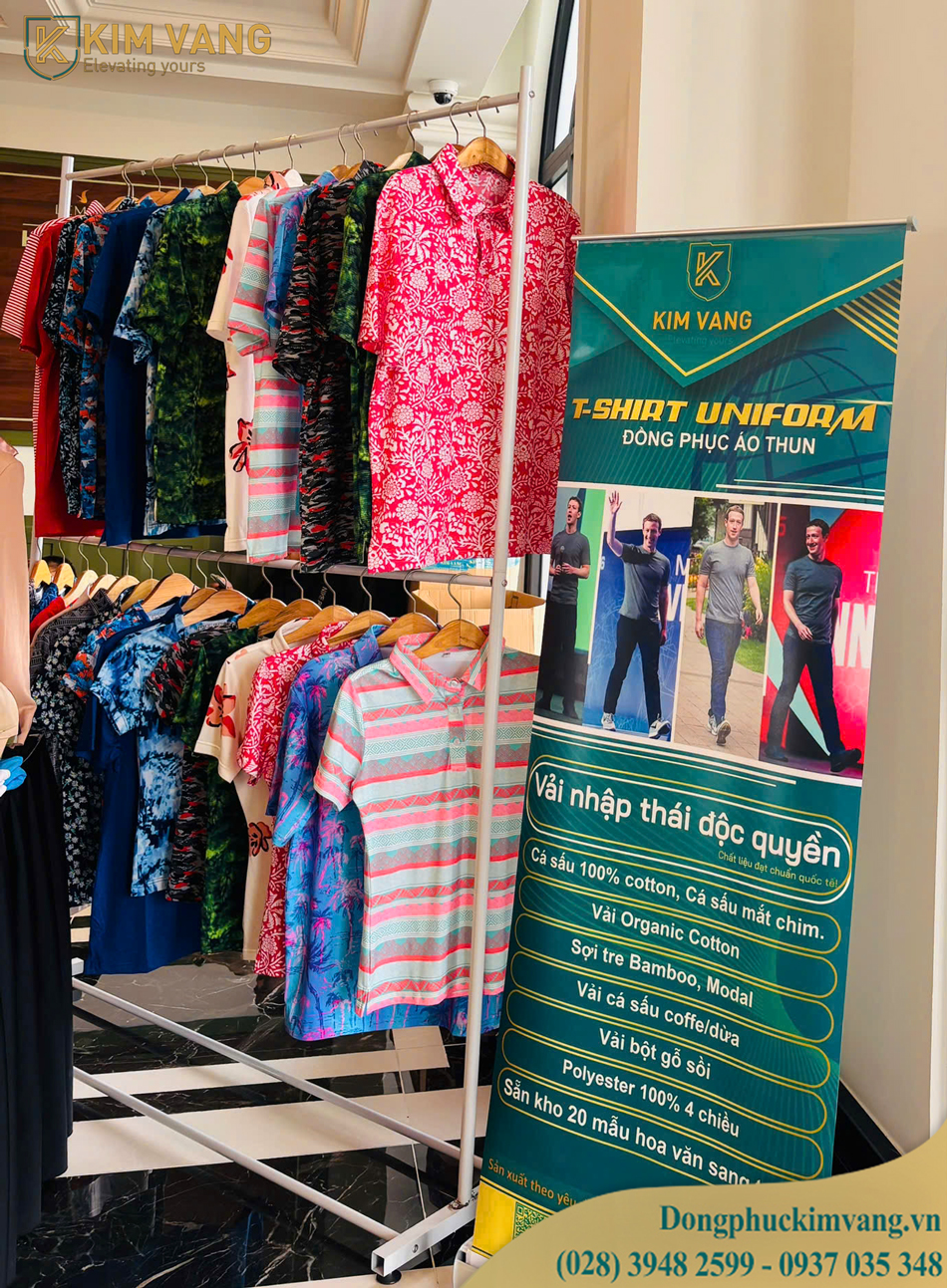 Mẫu áo thun đồng phục Golf cao cấp do Kim Vàng thiết kế và sản xuất