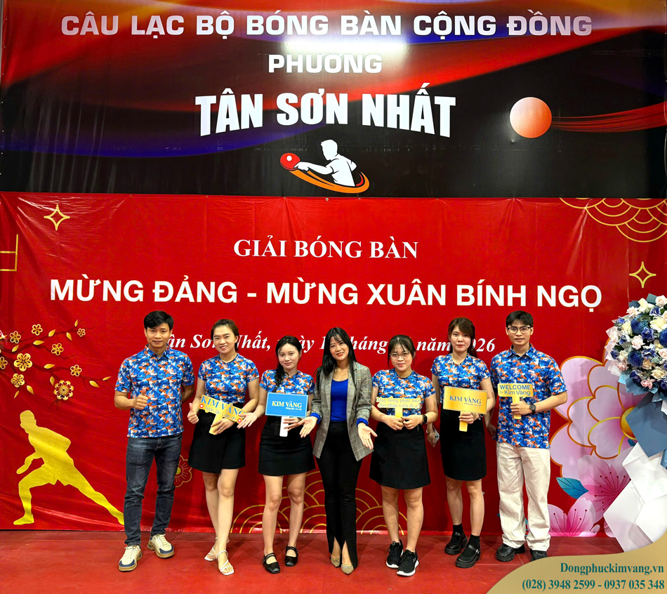 Đội ngũ nhân viên Kim Vàng Garment tham gia giải bóng bàn mừng đảng mừng xuân Bính Ngọ 2026