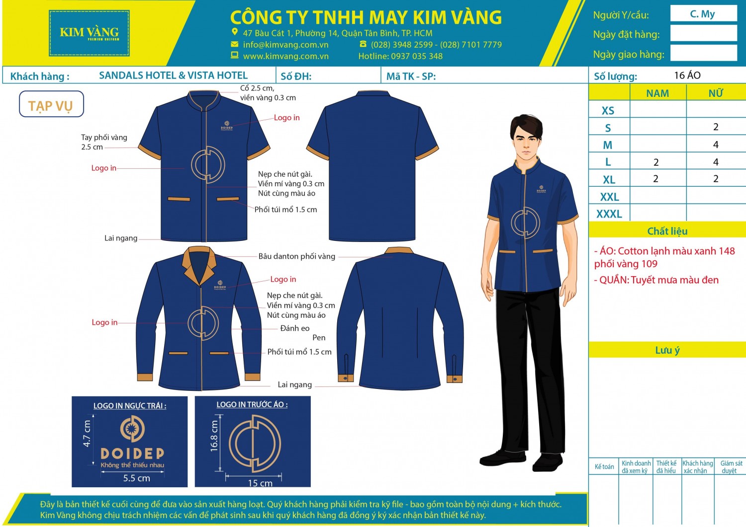 Tiêu Chuẩn Của Khi Thiết Kế Đồng Phục 5 Sao