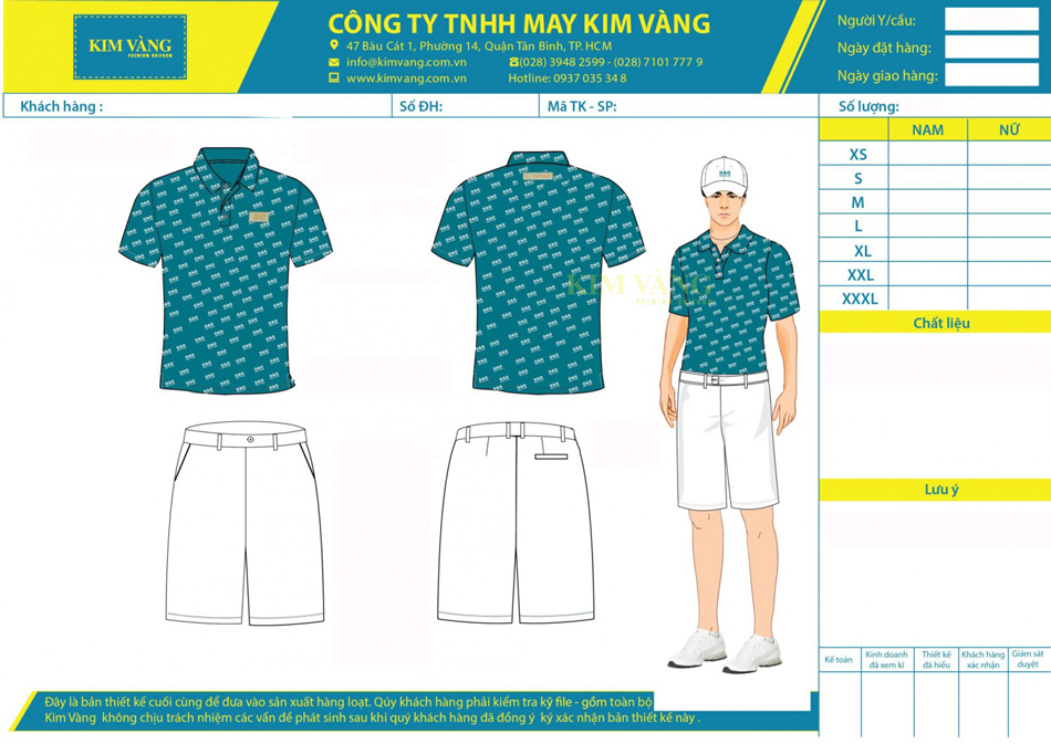 thiết kế đồng phục áo thun golf cao cấp