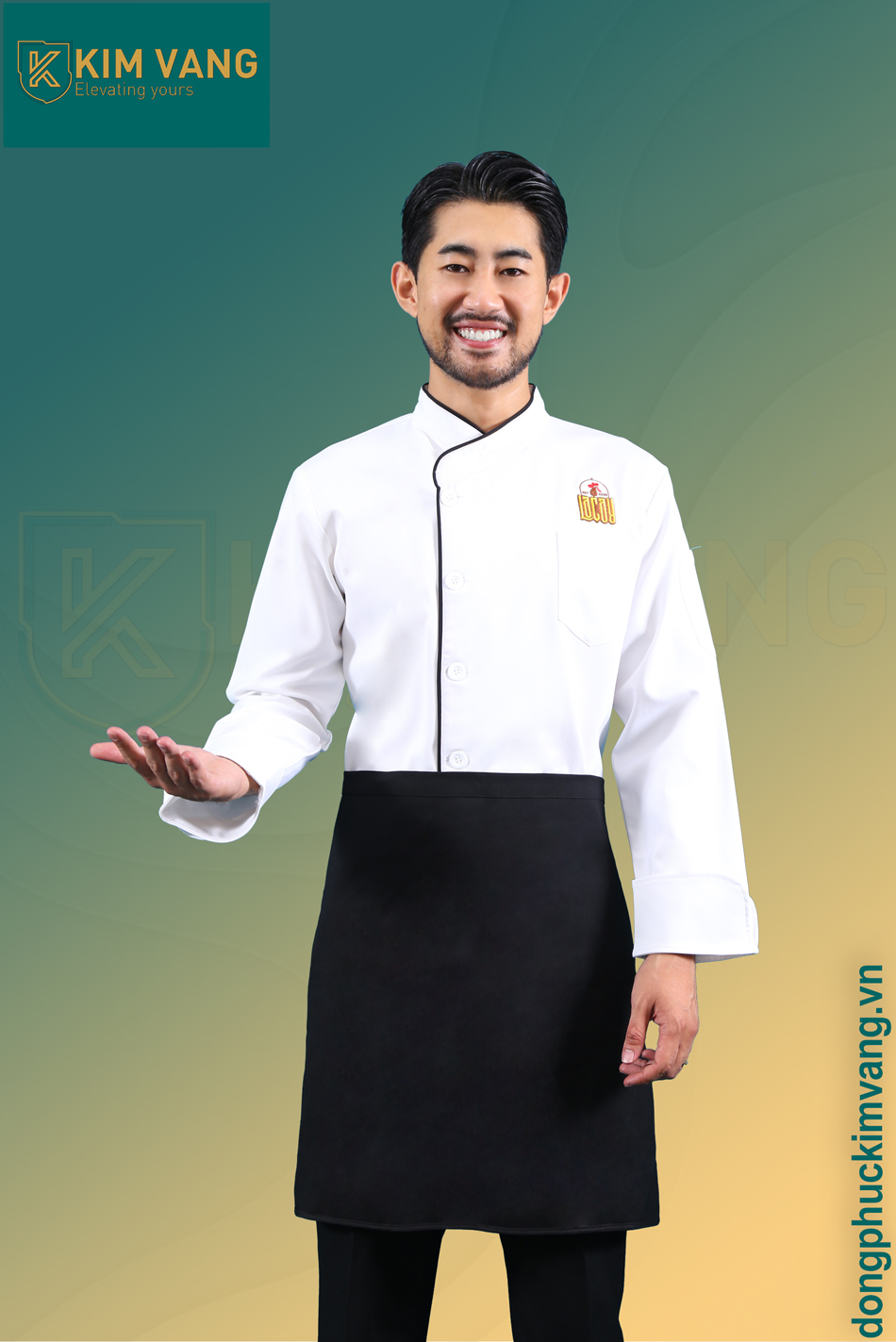 Tạp dề đồng phục nhà hàng Kim Vàng Uniform