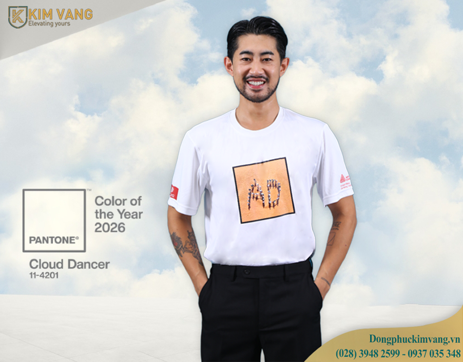 dong phuc ao thun mau cloud dancer