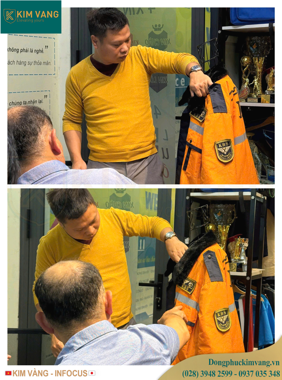 Kiểm tra mẫu áo bảo hộ xuất khẩu Nhật Bản