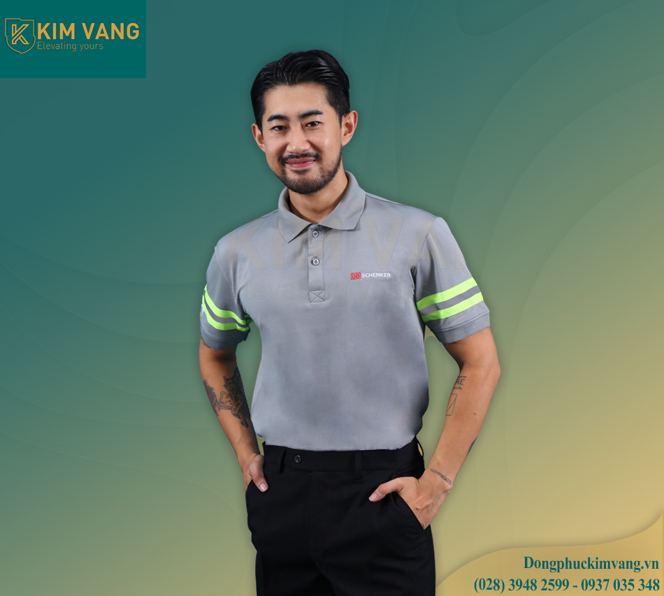 Áo polo đồng phục màu xám ghi