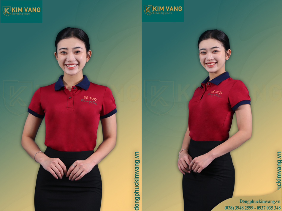 Đồng phục áo polo đỏ đô