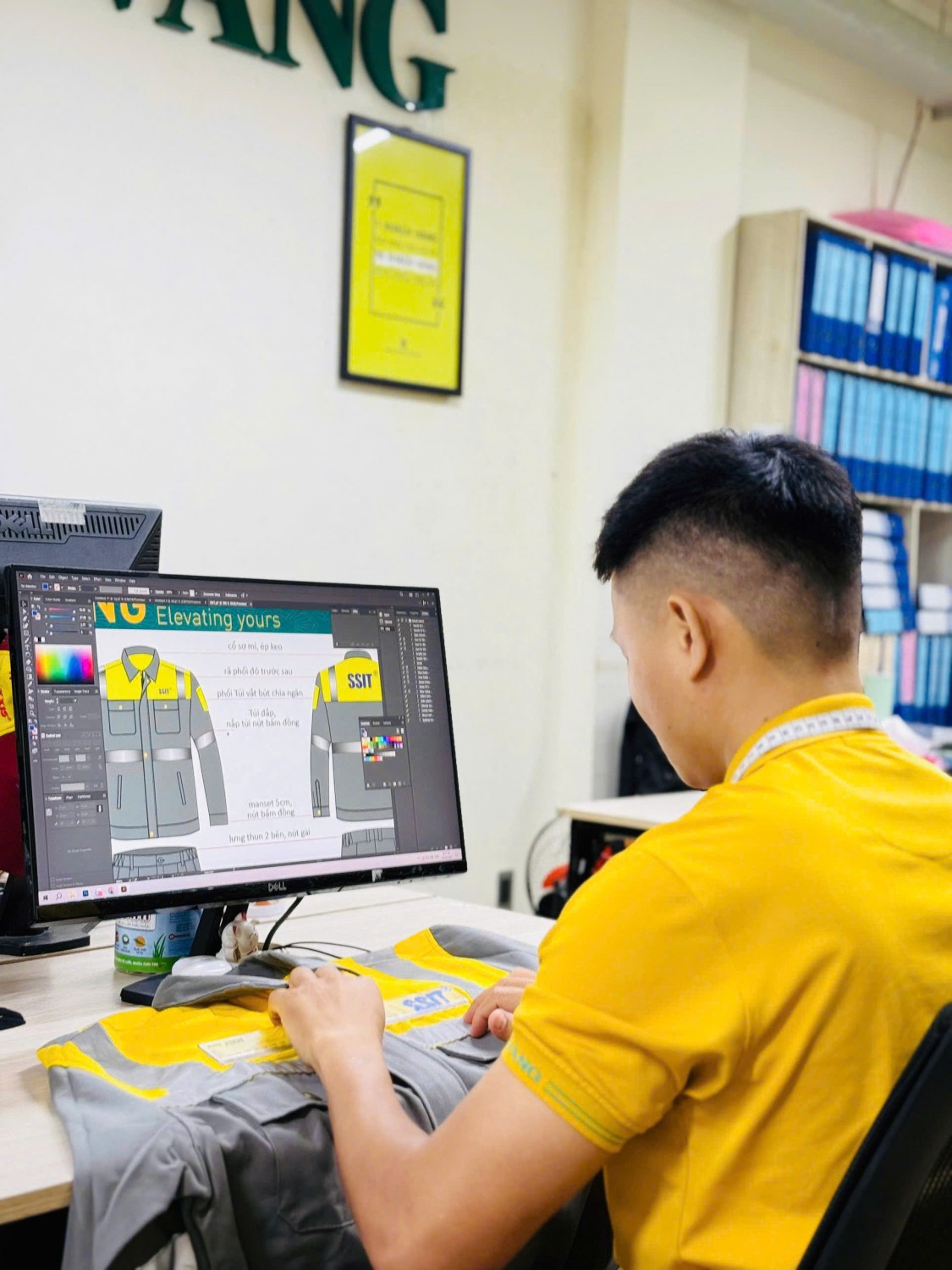 Bản thiết kế kỹ thuật quần áo kỹ sư và công nhân SSIT tại Kim Vàng.