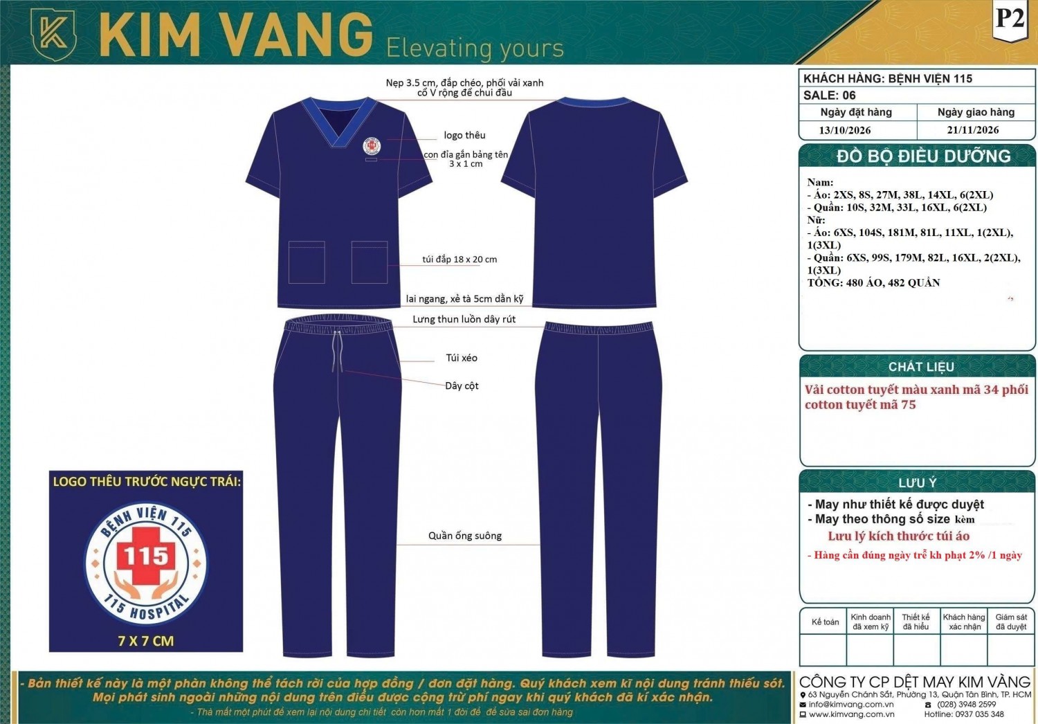 Thiết kế đồng phục điều dưỡng Bệnh viện 115