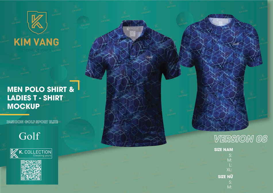 Áo Polo Golf họa tiết hình học (Version 08)