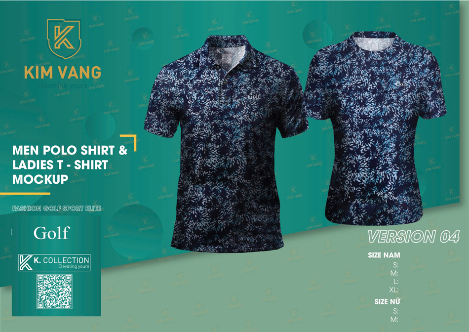 Áo Polo Golf họa tiết hoa văn (Version 04)