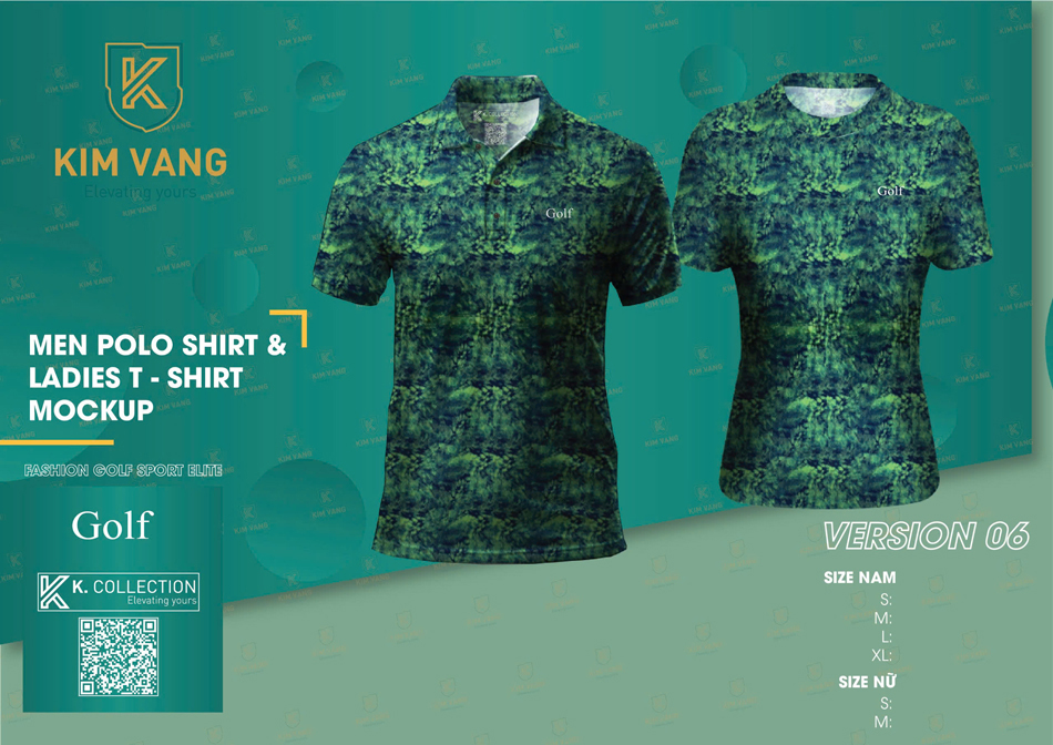 Áo Polo Golf họa tiết trừu tượng (Version 06)