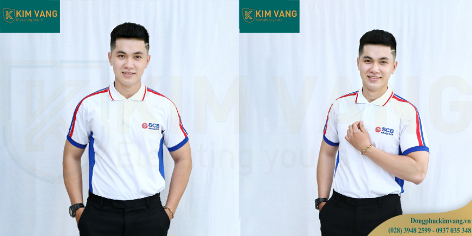 Đồng phục ngân hàng SCB thể hiện màu sắc của thương hiệu