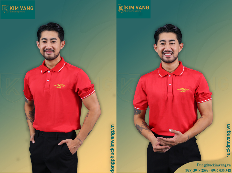 dong phuc ao thun co tru thuong hieu Angelia Gold